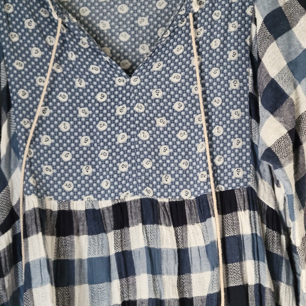 Umgee Dress Blue and White Dress Sz M - Picture 1 of 5